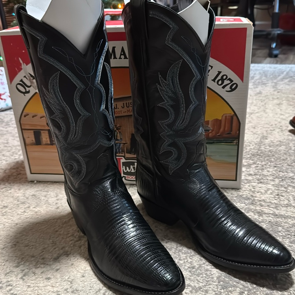Authentic taju lizard western Justin cowboy boots